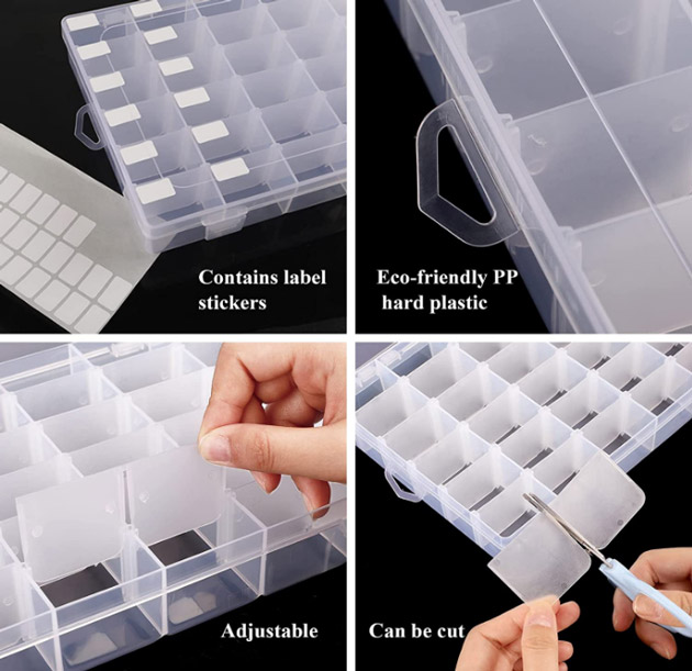 36 Grids Clear Plastic Organizer Box For Storage Jewelry