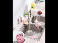 Sponge Holder with Drain Pan for Sponge Brush Soap Dish Dishcloth Rack Kitchen Tool