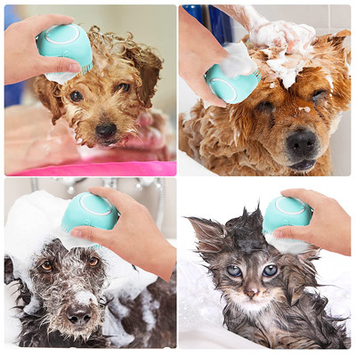 Multicolor Soft Silicone Brush Shampoo Dispenser For Cat Dog Pets