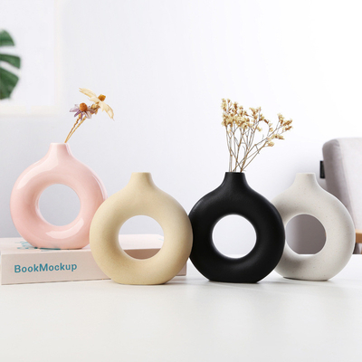 Nordic Multicolor Round Flower Donut Vase For Home Decor