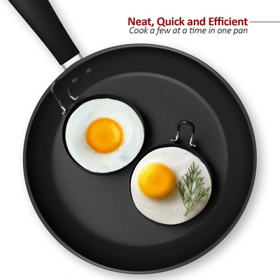 Black Round Stainless Steel Egg Cooking Rings Modern
