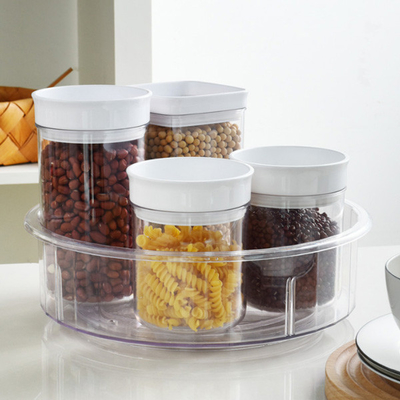 Plastic Rotating Storage Container Clear Turntable For Cabinet