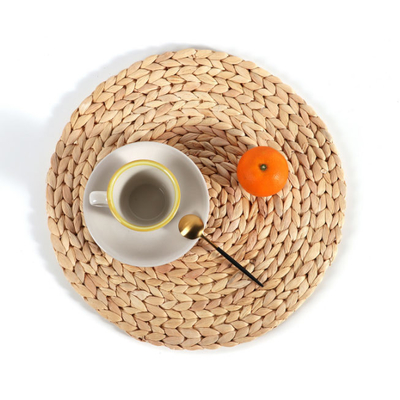 Water Hyacinth Round Braided Rattan Woven Placemats 25cm