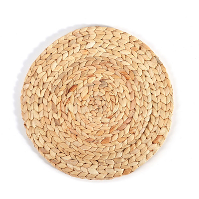 Water Hyacinth Round Braided Rattan Woven Placemats 25cm