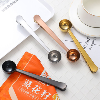 Coffee Scoop Stainless Steel Measuring Spoon With Coffee Bag Clip