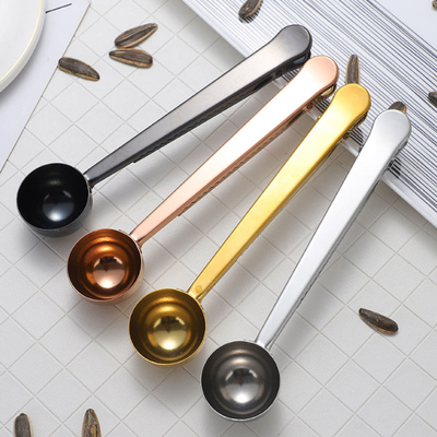 Coffee Scoop Stainless Steel Measuring Spoon With Coffee Bag Clip
