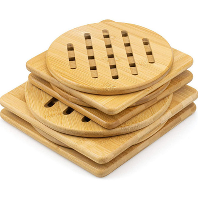 Kitchen Natural Bamboo Trivet Wood Hot Pads Heat Resistant