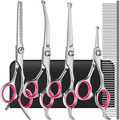 6 In 1 Stainless Steel Dog Grooming Scissors Kit With Safety Round Tips