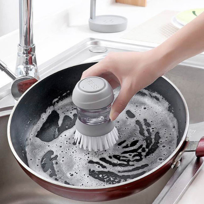 Dishwasher Cleaning Brush With Drip Tray For Kitchen Dish Soap Dispenser