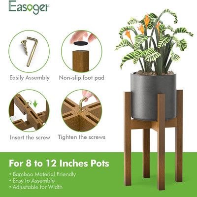Adjustable Plant Holder Rack 100% Bamboo For Indoor Plants