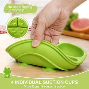 Food Grade Multicolor Baby Silicone Plates With Suction And Lids