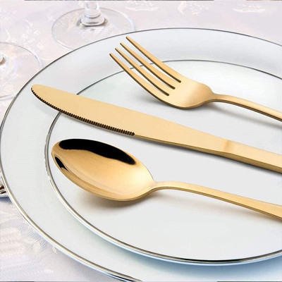 Cutlery Kitchen Utensil Gold Silverware Set Stainless Steel