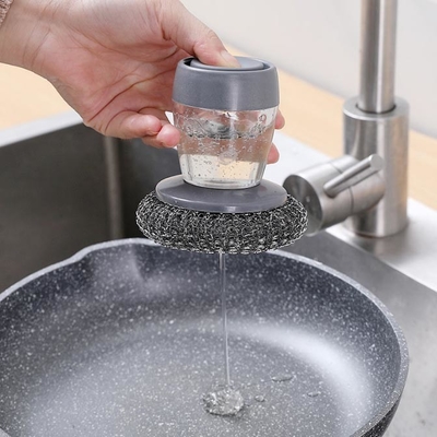 Stainless Steel Sponges Wool Scrubbers With Soap Dispenser