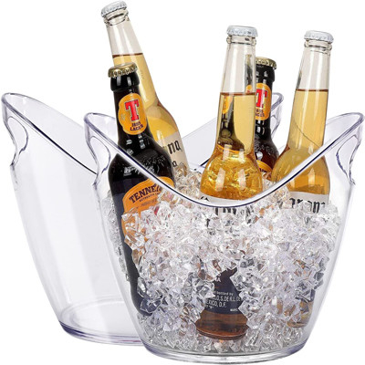 Plastic Oval Storage Party Beverage 5 Liter Ice Buckets For Beer Bottle