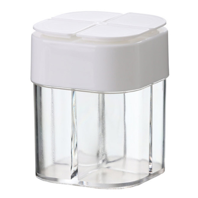 Four Grid Pepper Powder Transparent Spice Box Seasoning Jar Outdoor Portable