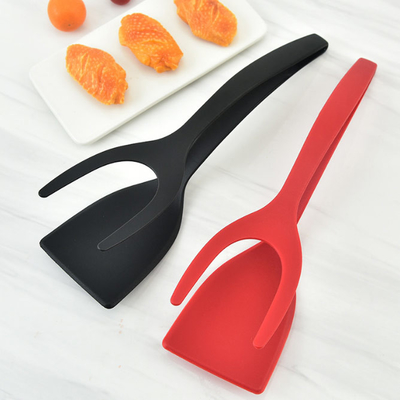 Fried Egg Double Spatula Bread Barbecue 2 In 1 Grip Flip Tongs Pp Material