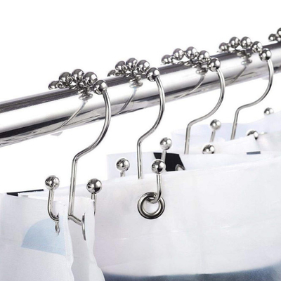 Stainless Steel Shower Curtain Rings For Bathroom Double Glide
