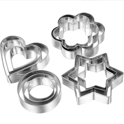 Bake Biscuit Molds Sandwich Cookie Cutter Set Stainless Steel Metal