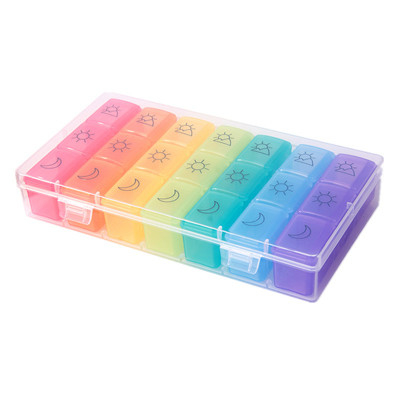 Portable Moisture Proof 7 Day Pill Box With Large Compartments
