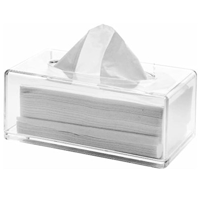Rectangular Clear Acrylic Tissue Box For Bathroom Facial Napkin