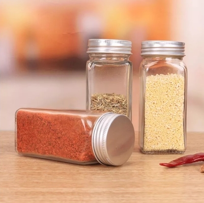 12pcs 120ml Kitchen Square Spice Jars With Shaker Lids And Airtight Metal Lids