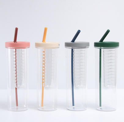 OEM 700ml Plastic Espresso Cups With Straw And Lid
