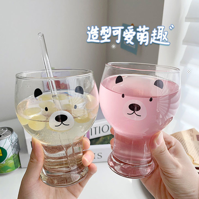 400ml-600ml Clear Glass Cute Custom Drinking Cups For Beer