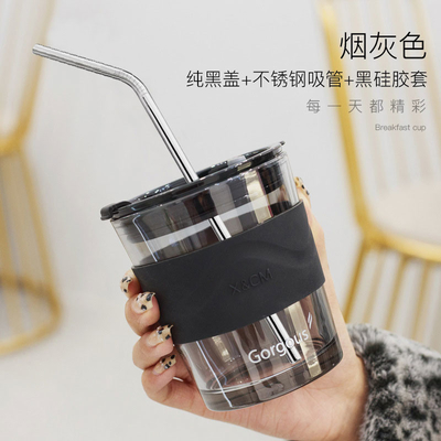 ISO14001 500ML Simple Glass Custom Drinking Cups Mug For Cappuccino Coffee