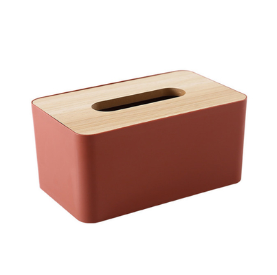 Removable Rectangular Household Storage Container Wooden Bamboo Tissue Box