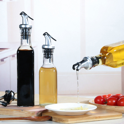 250ml 500ml Glass Olive Oil Dispenser Bottles Clear Vinegar Cruet with Pourers Oil