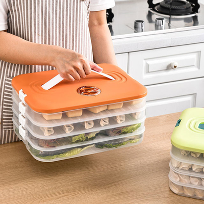 Multilayer Rectangle Plastic Food Household Storage Container Box For Dumpling