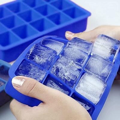 Rectangle 15 Holes Silicone Ice Cube Tray Easy Release Ice Cube Tray Kitchen Tools