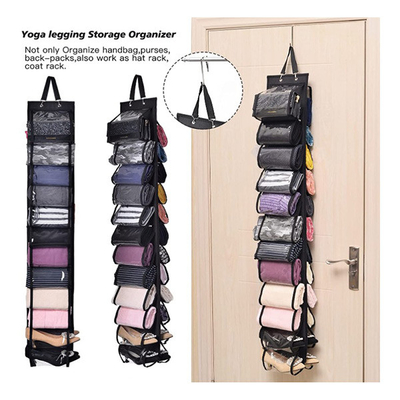 Yoga tights storage rack, 24 roll independent compartment black houseware
