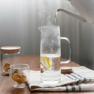 1L Transparent Glass Heat Resistant Beverage Juice Cold Kettle Kitchen Tools