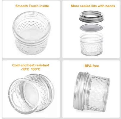Wide Mouth Mini Caviar Glass Preserve Jars For Jam 100ml 40 Sets