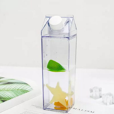 500ml Plastic Square Custom Drinking Cups Milk Carton Water Bottle Leakproof