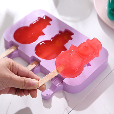 Silicone Purple DIY Ice Cream Mould With Stick Kitchen Supplies