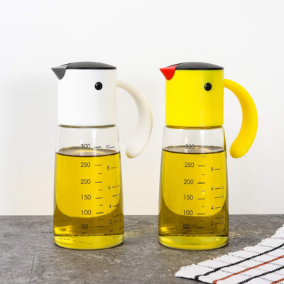 Olive Oil Dispenser Bottle Leakproof Glass Cruet Stainless Steel Non-Drip Spout