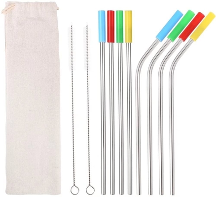 Stainless Steel metal Drinking Straws With Bag Kitchen Supplies