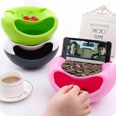 Sustainable Plastic Household Storage Container Pistachio Nut Bowl With Shell Holder