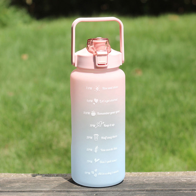 2000ML Portable Outdoor Custom Drinking Cups Motivational Gallon Water Bottle