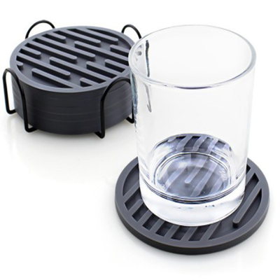 Black Rubber Silicone Drink Coasters Cup Mat For Car Bar Coffee Mug Beer