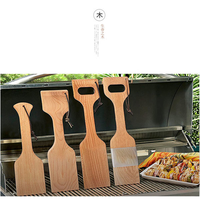 Bristle Free Natural Wooden BBQ Tools And Accessories Grill Scraper
