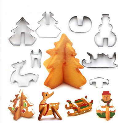 DIY Stainless Steel Christmas Series Cookie Cutter 3D Biscuit Mold  Set
