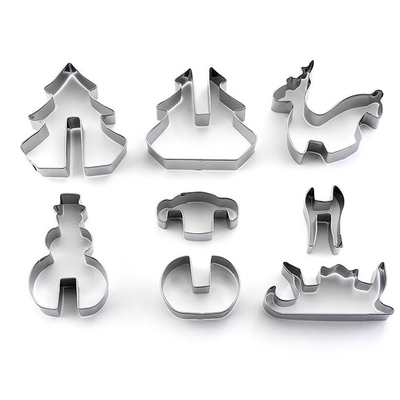 DIY Stainless Steel Christmas Series Cookie Cutter 3D Biscuit Mold  Set
