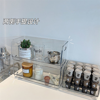 18L Clear Acrylic Storage Bins Organizer For Cosmetic Jewelry Stationery