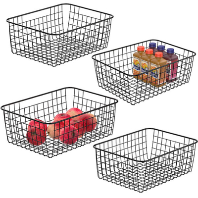 Wire Storage Baskets Metal Wire Baskets Pantry Organization with Handles
