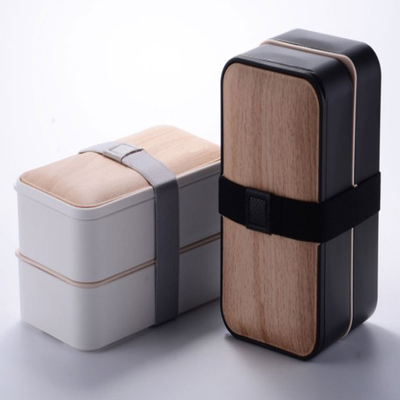 2 Layers Leakproof Multi Compartment Lunch Box Containers Bamboo Bento