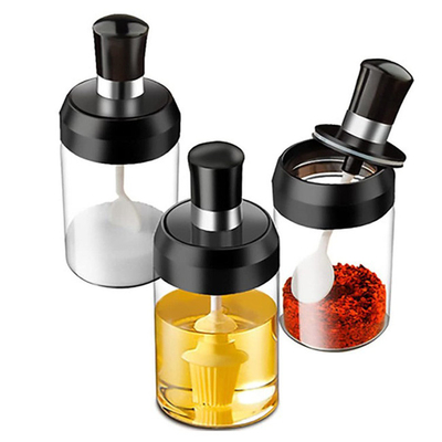 kitchen Sugar Salt Spice Storage Containers Jars With Spoon