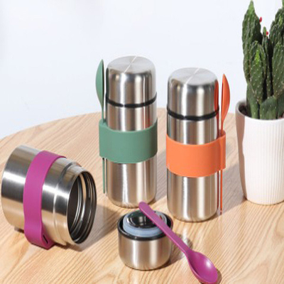 400ml Stainless Steel Vacuum Thermal Insulated Lunch Box Flask With Spoon
